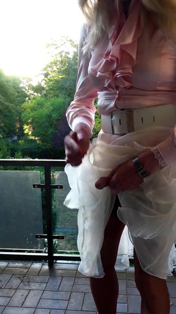 Epic moment from "Cumshot In Sheer Silk & Shiny Satin"