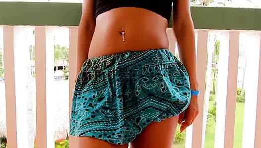 Babe Sex Video of German Teen Couple on Holiday on Balcony