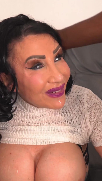 Emotional moment from "Interracial Threesome for Hot Biritish Milf"