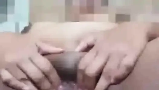 Waxing and demonstrating a virgin and juicy vagina