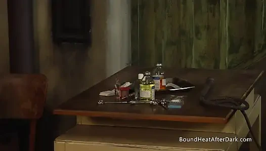 Tied Up Blonde Lesbian Slave Touched And Kissed By Mistress