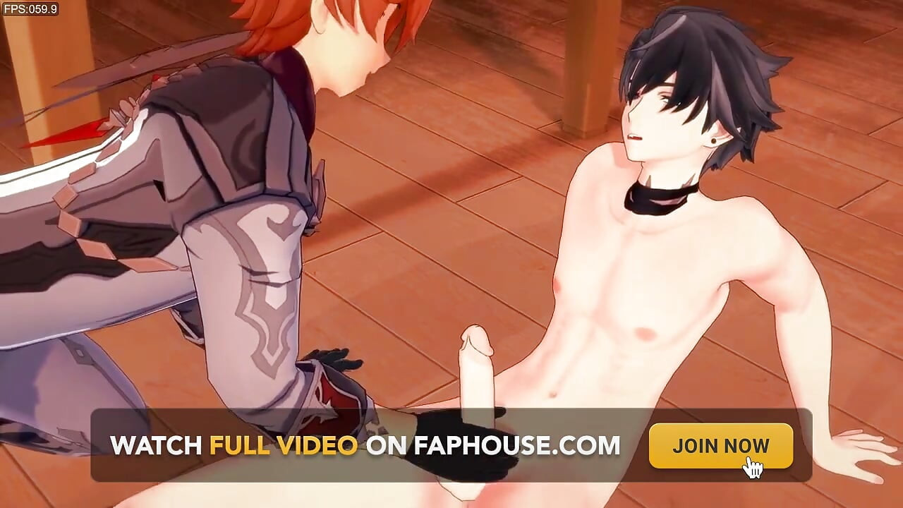 Genshin Impact Yaoi - Wriothesley x Tartaglia мастурбує і анальний секс