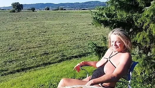 Granny Gets Horny in Her Garden