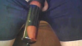 Schwanzmelk-Spiel mit Vakuum Schwanzpumpe und zwei Cocksleeves
