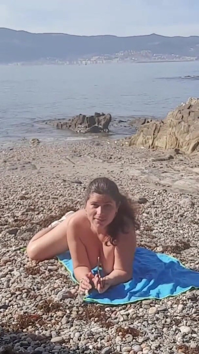 Iconic moment from "Exhibitionist Flashes his Dick for a Nudist Milf"