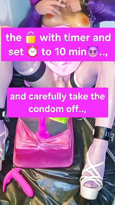 cumslut Julie milked while riding a toy for Daddy