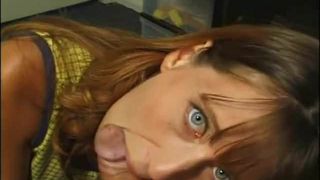 Russian redhead sucks small uncut dick. Cums in mouth