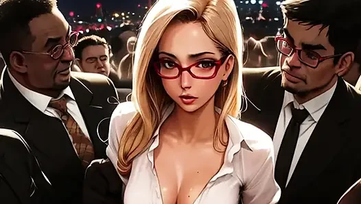 Anime-schulmädchen werden in einer mosh-grube sinnlos gefickt