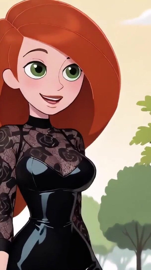 Redhead Cartoon Girl Sexy Black Lingerie Try On Haul Ai | Clip 1