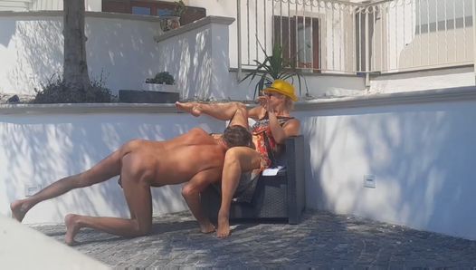 Amateur blonde mature wife outdoor sex pleasure