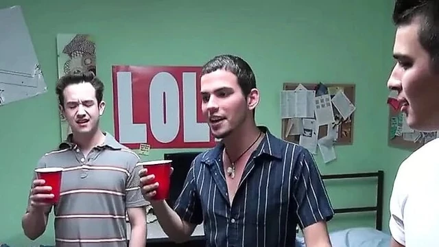 Kinky college guys have hardcore anal sex in the dorm room
