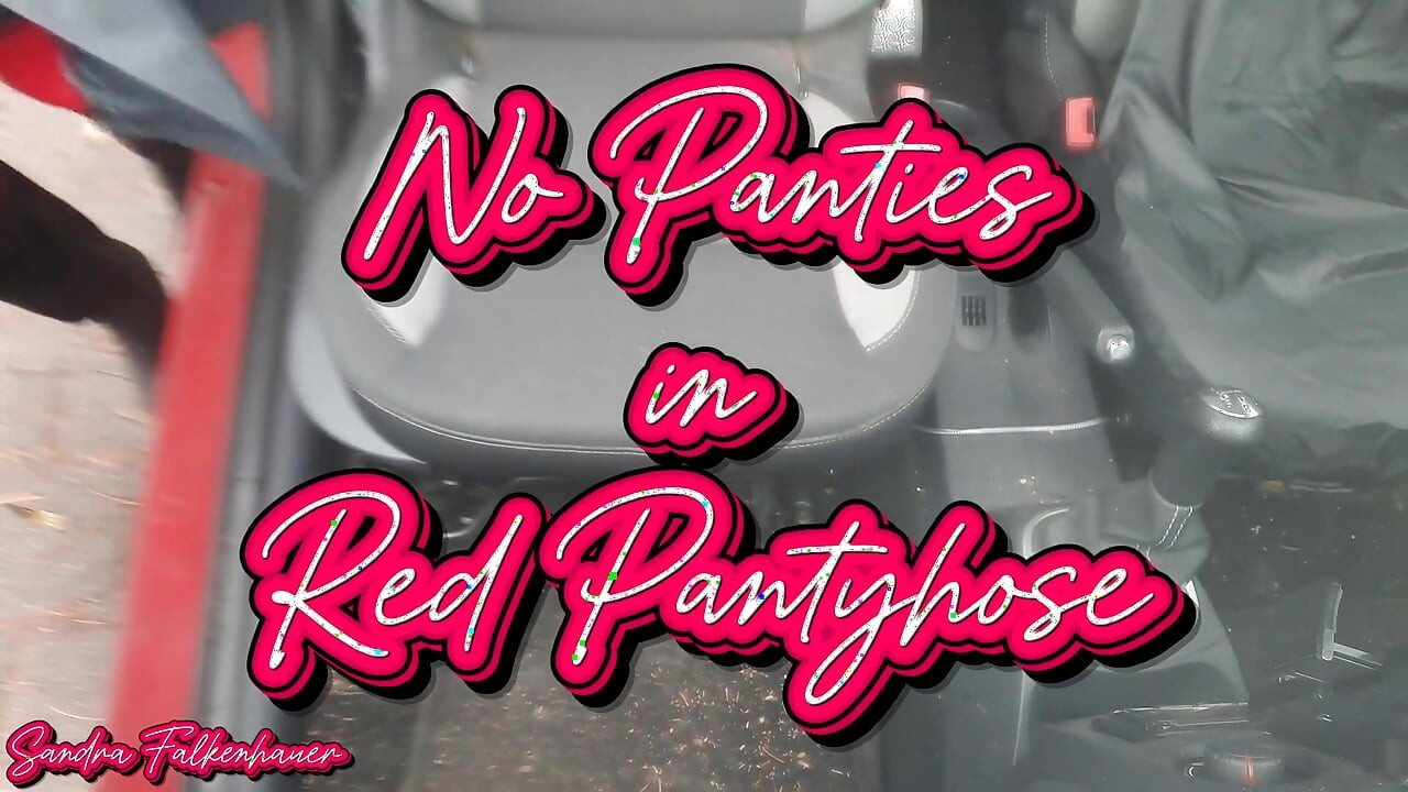 No Panty in Red Pantyhose