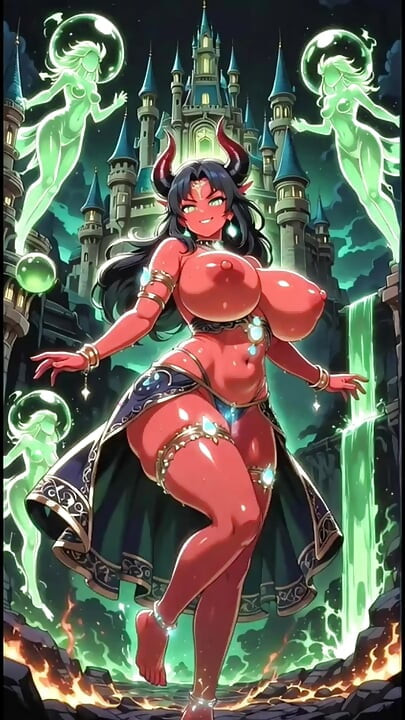 Demonio con poder mágico (animación Ai)