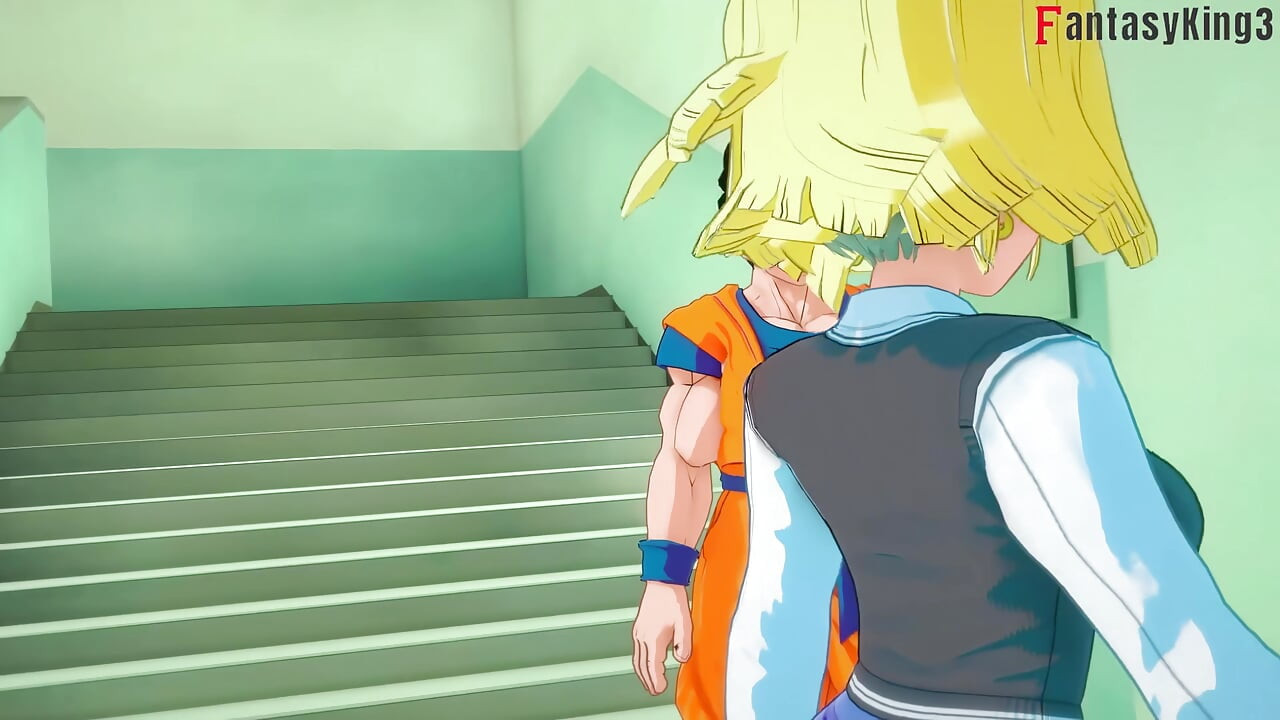 Android 18 baila para Gohan en la universidad - Dragon Ball Zex Series