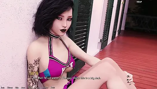 Dik 15 - 18 yaşındaki gotik sürtük üniversite partisinde sikiliyor