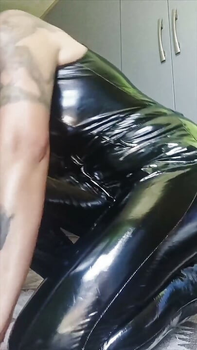 Shiny Pvc Suit Masturbation - Loud Squeaks While I Rub Myself