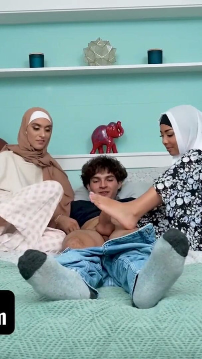 Hijab Wearing Step Sisters Malina Melendez and Aubry Babcock Fuck Their Step Brother - Hijab Hookup | Clip 1