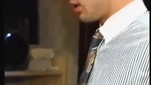 Sexy Secretary Ass Fucked and Cummed Inside and on Face by Two Big Cocks