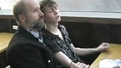 Man with boy in train bareback sex