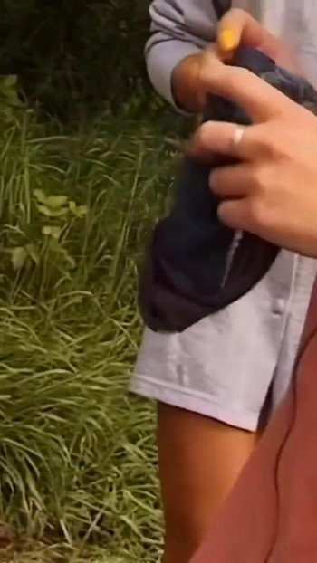 Iconic moment from "Threesome at the roadside in vintage style"