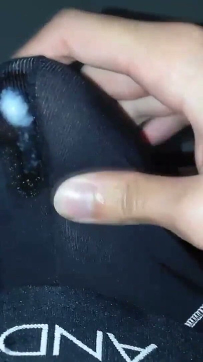Jerking off my big uncut cock until I cum inside my black underwear and let the cum leak through them - Camilo Brown | Clip 1