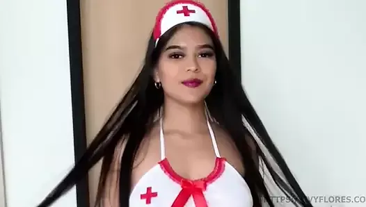 Nurse with big tits takes her temperature with her black toy - Ivy Flores Leak
