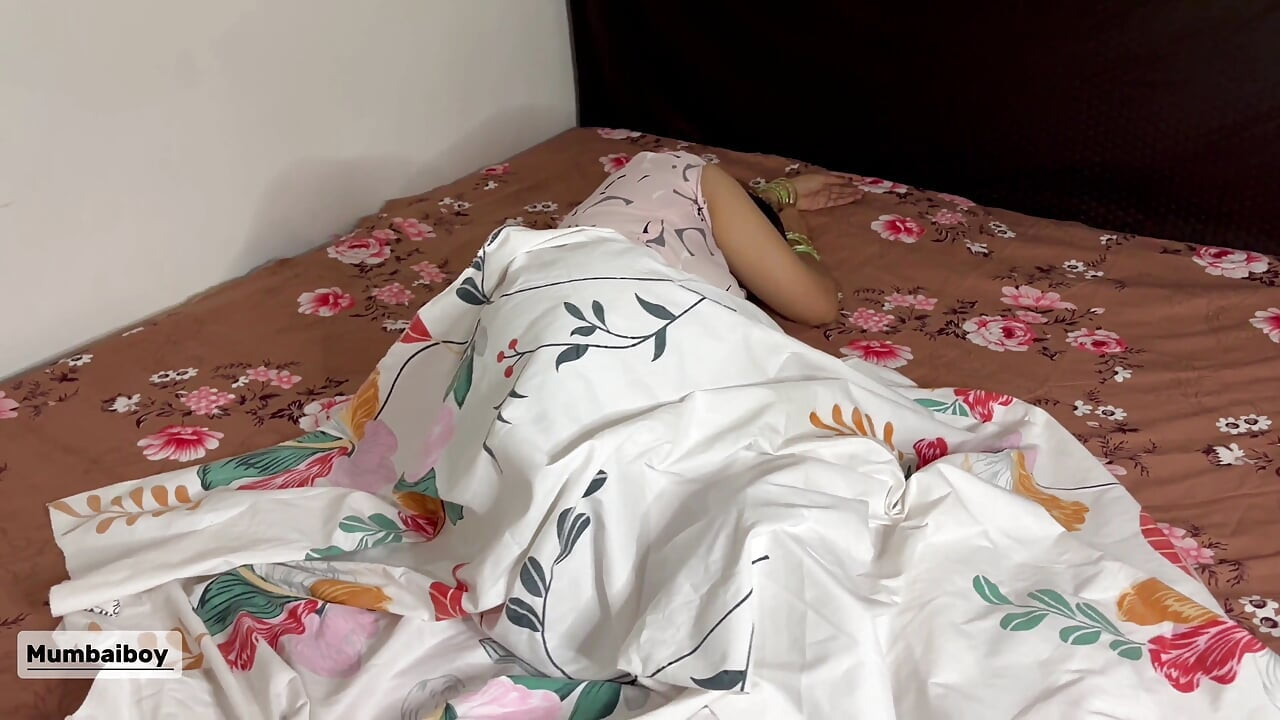 Step Mom Shearing Bed with Step Son Fucking Tight Pussy