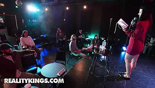REALITY KINGS - Evelin Stone Spices Up The Poetry Slam With Sneaky Sex And A Cum-Filled Face