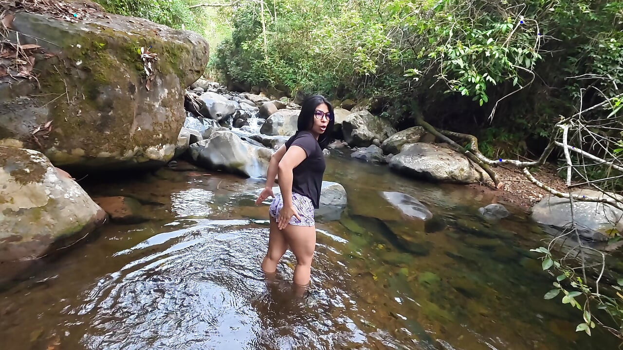 PART ONE fucking in the river.. SEX IN PUBLIC a madness lets her face be filled with cum