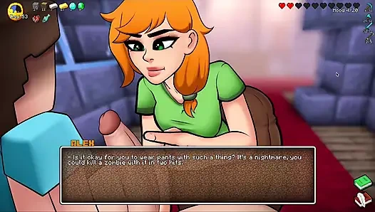 HornyCraft Minecraft Parody - Alex Gives Steve the Best Handjob Ever for Emeralds