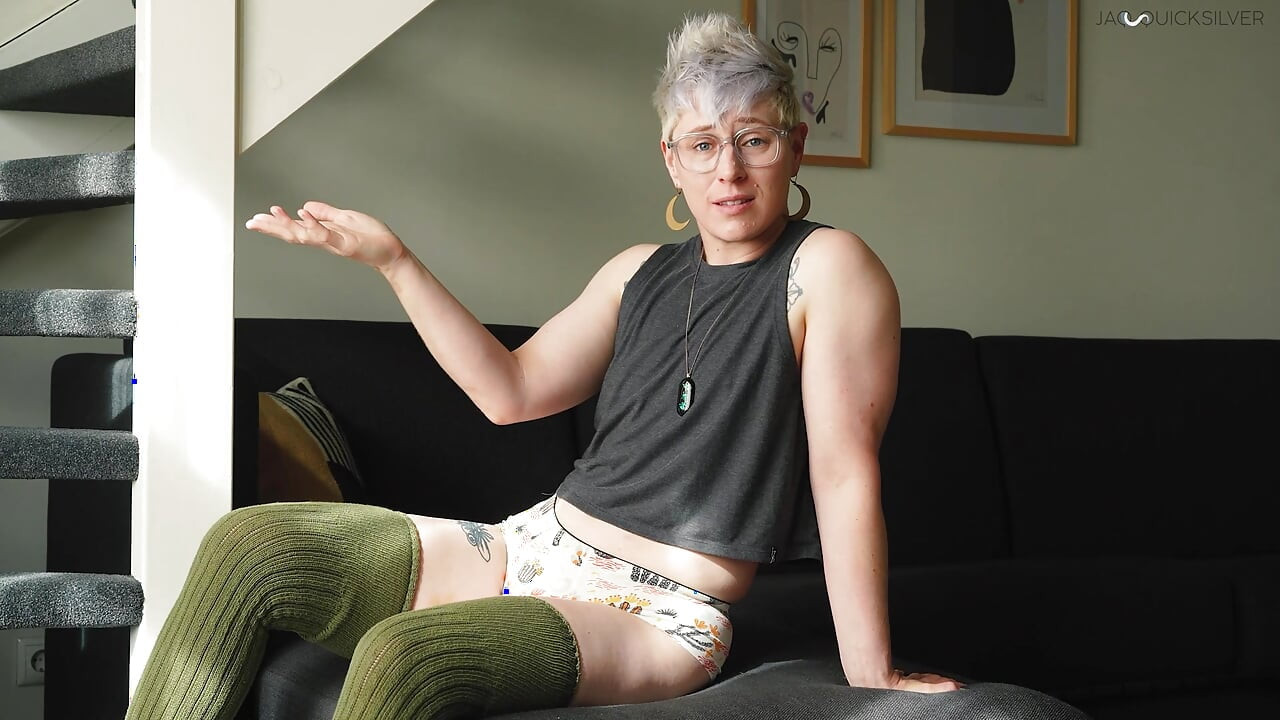 Nonbinary Babe Jaq Quicksilver Seduces You with Hard Wood Strapless Dildo - Queer Alt Strapon Immersive Roleplay
