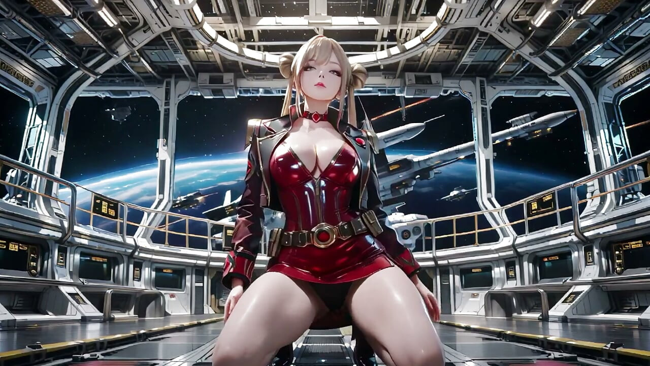 Armadura Roja de la Nave Estelar: ¡La mirada privada de la comandante rubia!