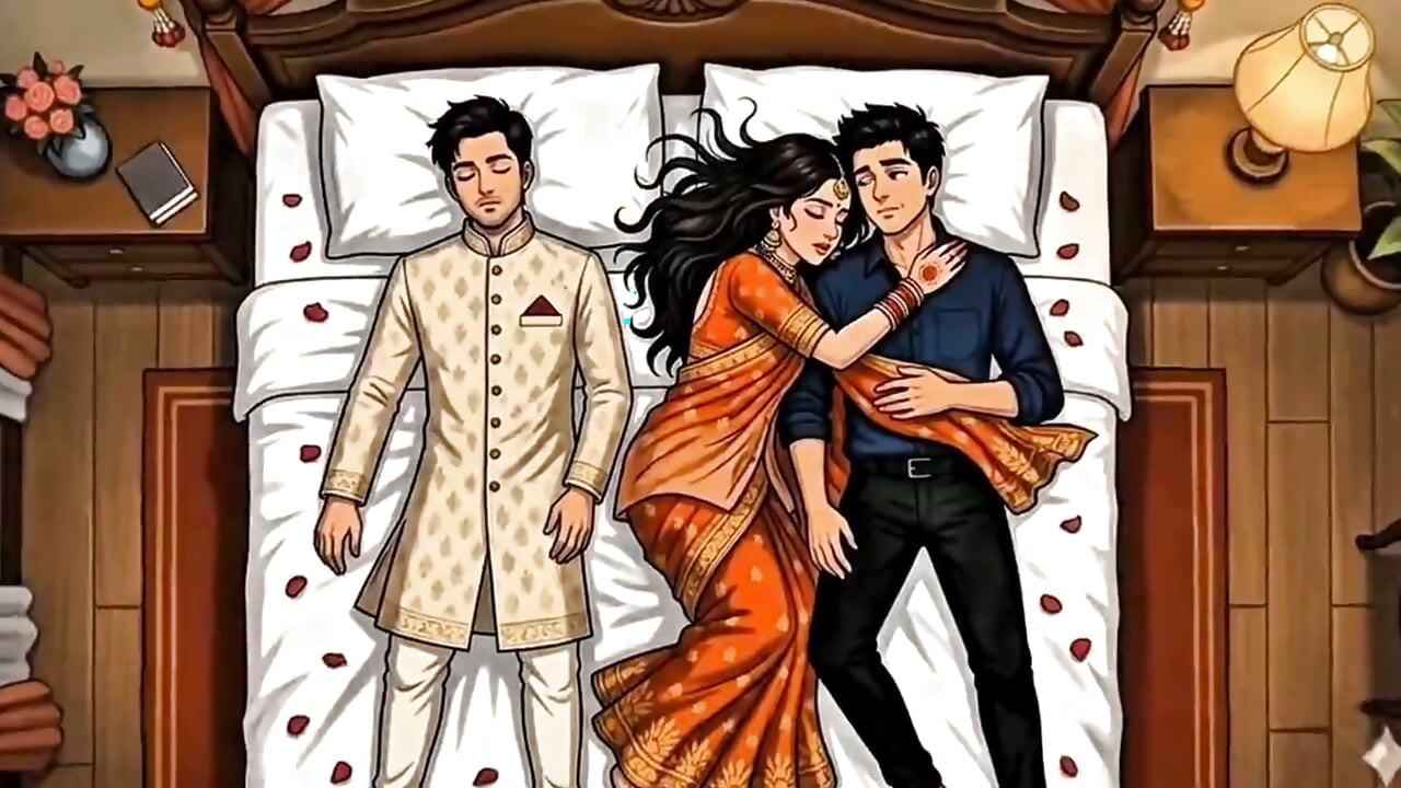 Suhagrat Ki Raat - Pati So Gaya Toh Dost Ne Kya Kiya ( generat cu AI )
