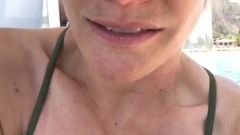 Katee Sackhoff outdoor cleavage selfie