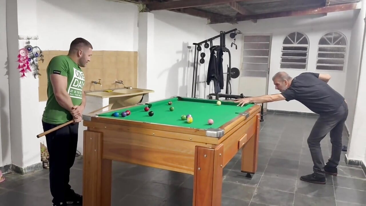 Sr Carmona and Victor Ferraz Playing Naked Billiards