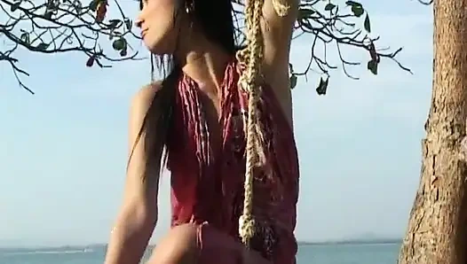 Beautiful asians on the swing