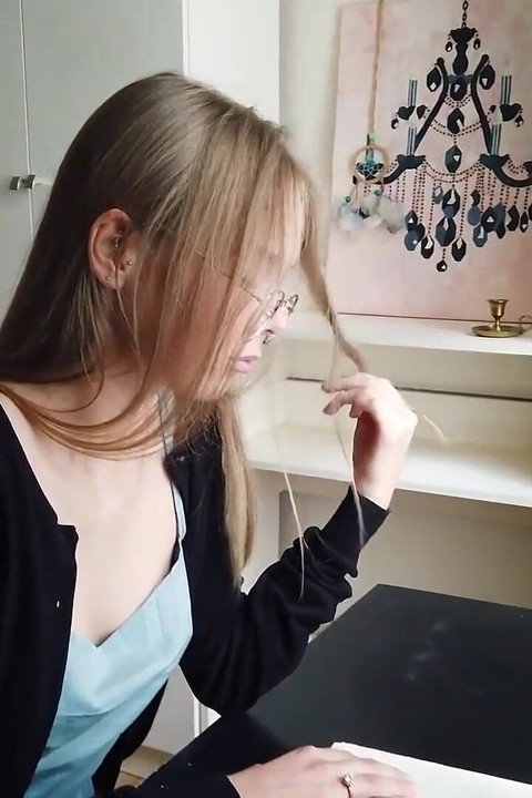 Sexy Blonde Secretary Luise with a Prominent Cleavage Video