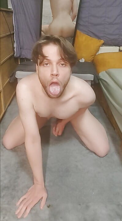 Doggy anal with a mirror