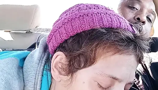 Dirty street whore is drinking my cum for breakfast. MILF