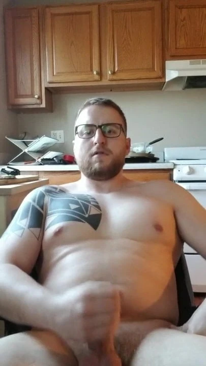 Handsome cub jerks off