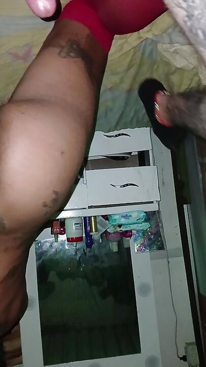 Big Ass Trans Dances Me with Her Huge Ass and Excites Me to Get Me to Touch My Cock