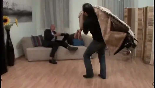 Cute blonde deepthroats his cock before gets anally banged