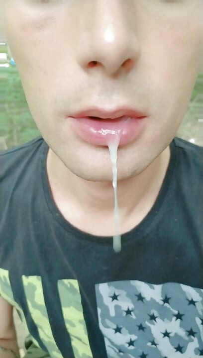 Two Times Cum Spitting by Random Guys - Huge Thick Loads Leaking