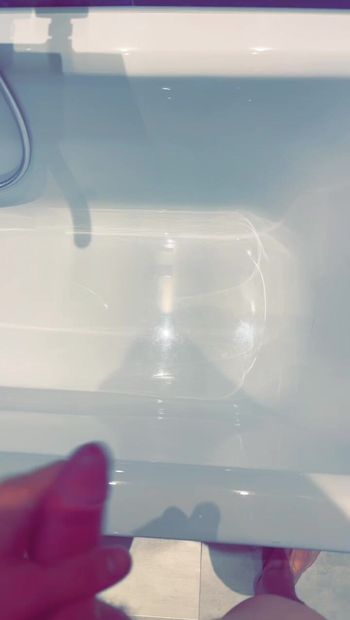 Splashed into the bathtub.