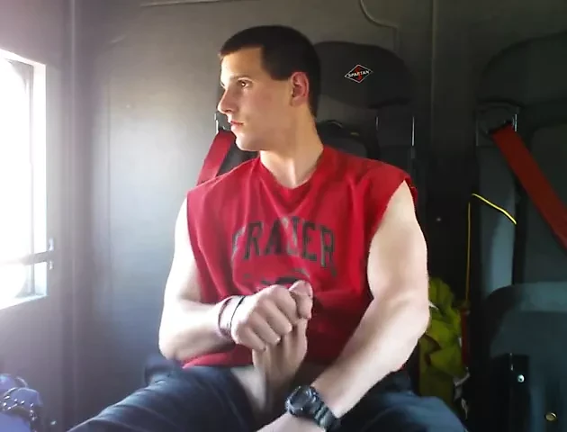Fireman Jerking His Big Cock