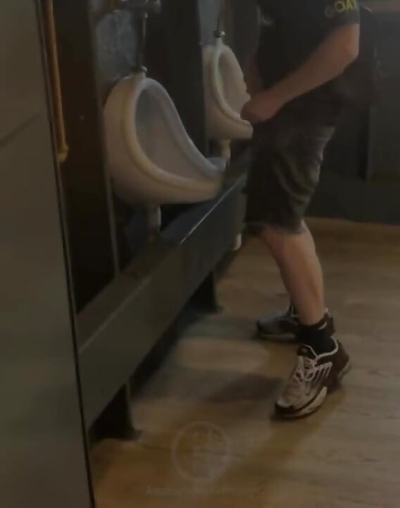 Amateur Guy Caught in Public Urinal (he Can't Pee so He Prefers to Jerk off)