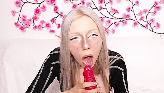 Divulya-sladulya Fills Her Mouth with Sperm - Blowjob of a Big Dick!