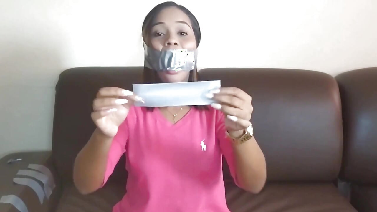 Duct Tape Cleave Gagged Beauty Has Sensitive Gag Reflex!