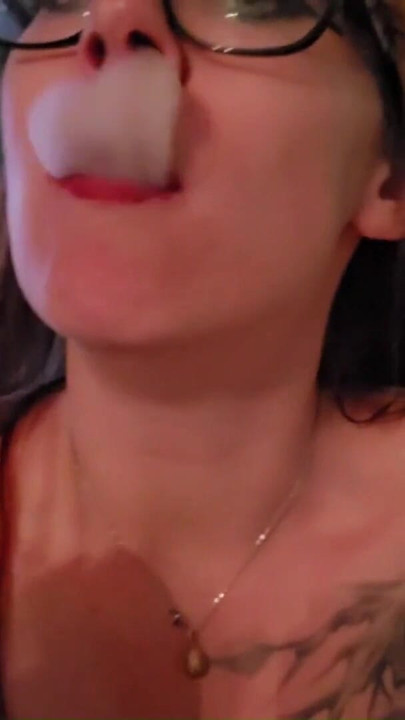 Power Smoking with Nose Exhales and Small Tits | Clip 1