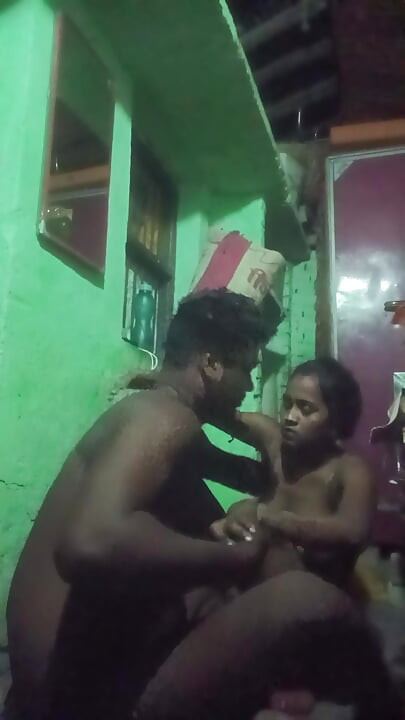 There was no one in the house, suddenly the husband came into the house and locked it and took the wife to the bed, after going to bed, he fell into full romance